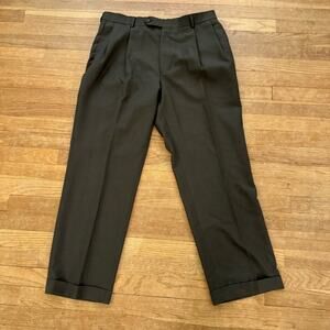 Nautica 100% wool gray cuffed dress pants size 36 x 30 b9